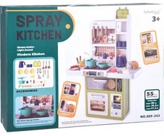 Jokomisiada Interactive kitchen Žalias light sound steam + dishes 55pcs ZA5292