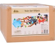 Jokomisiada Mediniai traukinių blokai Build a City Train Locomotive 100 vnt ZA5380