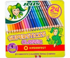 Jolly Kredelės vaikams 24 spalvų, metalinėje dėžutėje