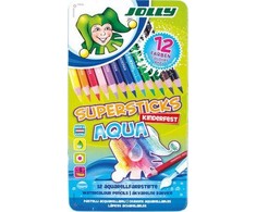 Spalvoti akvareliniai pieštukai AQUA, Jolly, 12 sp.