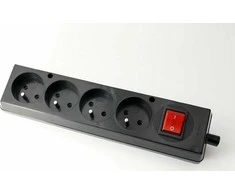 Jonex keturkryptis nešiojamasis lizdas 16A 2P+Z 250V su jungikliu juodas GN-470WS