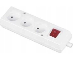 Jonex trijų krypčių nešiojamasis lizdas 16A 2P 250V su jungikliu balta GN-360WS