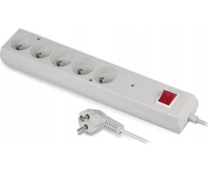 Jonex maitinimo juosta PS-5PF viršįtampių apsauga su filtru 5 lizdai be 10A 5m /OMY 3x1/ balta