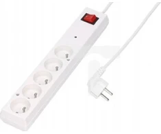 Jonex maitinimo juosta PS-5PF viršįtampių apsauga su filtru 5 lizdai be 10A 5m /OMY 3x1/ balta