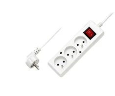 Plastrol Jonex Przedłużacz su wyłącznikiem 3-gniazda su/u 10A 5m /OMY 3x1/ balta PS-370WS T-106120