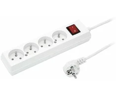 Plastrol Jonex Przedłużacz su wyłącznikiem 4-gniazda su/u 10A 1,5m /OMY 3x1/ balta PS-470WS T-105940