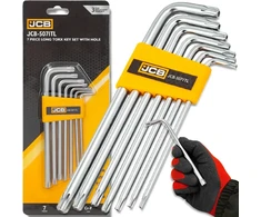 Jonnesway JCB Rinkinys KLUCZY TORX długich su OTWOREM 7 vnt T10H-T40H typu L Cr-V