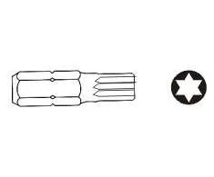 JONNESWAY KOŃCÓWKA TORX T25 x 75mm 6-kąt.10mm