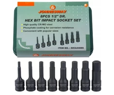 Jonnesway Kpl.kl.ampul.udar.cal. 8szt. 1/2'' (S05A4408S)