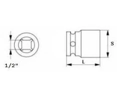 JONNESWAY NASADKA UDAROWA DŁUGA 6-KĄTNA 1/2" 30mm CR-MO