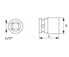JONNESWAY NASADKA SZEŚCIOKĄTNA 1/2" KRÓTKA 14mm