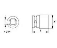 JONNESWAY NASADKA SZEŚCIOKĄTNA 1/2" KRÓTKA 16mm