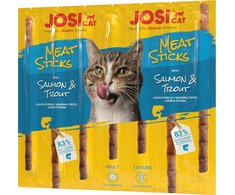 Skanėstas katėms JOSICAT Meat Sticks, su lašiša ir upėtakiu, 35 g