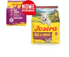 Josera MiniJunior antiena and lašiša sausas pašaras mažų veislių jauniems šunims su antiena ir lašiša, 900 g