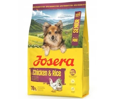Šunų maistas - JOSERA Mini Senior vištiena ir ryžiai 3kg, be glitimo, 24% baltymų