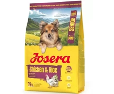 Josera Mini Senior vištiena ir ryžiai sausas pašaras mažų veislių šunims su paukštiena, 900 g