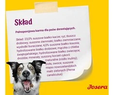 Josera MiniJunior antiena and lašiša sausas pašaras mažų veislių jauniems šunims su antiena ir lašiša, 10 kg