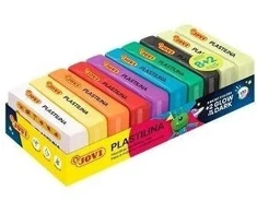 Jovi Plastelino 50 g 8 pagrindinės spalvos + 2 šviečiančios tamsoje (8412027034890)