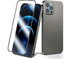 Joyroom 360 priekinis ir galinis dangtelis telefonui Apple iPhone 13 Pro + apsauginis ekrano stiklas pilkas (JR-BP935 tranish)