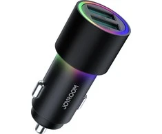 Automobilinis įkroviklis Joyroom JR-CL10 LED 2xUSB 24W juodas