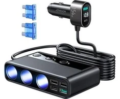 Automobilinis įkroviklis Joyroom 9in1 154W 3x12V, PD USB Type-C, QC3.0 USB-A, 4xUSB-A JR-CL06