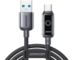 Kabelis Joyroom S-A55 StarFlight 66W USB-A – USB-C 1,2m – juodos spalvos
