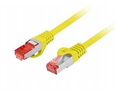 Lanberg Komutacinis laidas S/FTP kat. 6 0,25 m LSZH CU „Fluke“ patvirtintas geltonas