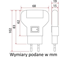 Rum Lux MINI Naktinė lempa LED DO GNIAZDKA Z WŁĄCZNIKIEM 1W