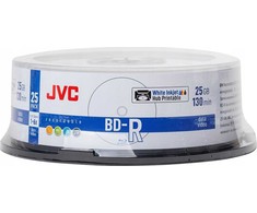 JVC BD-R 25GB 6X RAŠALINIS Baltas SPAUSDAUSTAMAS VANDENIUI ATSPIRUS FOTO GLOBUS TORTAS*25 70L71KJCK0005