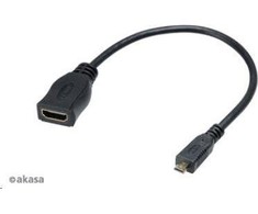 AV adapteris Akasa HDMI Micro - HDMI 0,2m juoda (AK- CBHD09- 25BK)