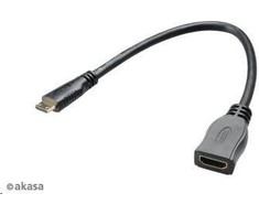 AV adapteris Akasa HDMI mini - HDMI juoda (AK- BHD10- 25BK)