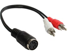 Alcasa Cable 2x Cinch Wtyk - 5 kontaktų DIN Lizdas (AD-5B2CS)