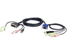 ATEN 2L-7DX3U ATEN 2L-7DX3U 3M USB VGA to DVI-I KVM Cable with Audio