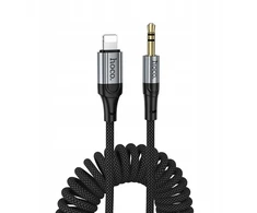 Kabelis AUX Jack 3,5 mm - Lightning Hoco 1,5 m UPA33A juodas
