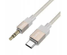 Kabelis AUX Jack 3,5 mm (kištukas) į USB C (kištukas) Hoco 1 m UPA32B auksinis