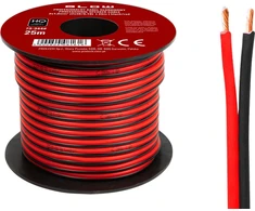 Blow Garsiakalbio kabelis 2x1.00mm juodas-raudonas 25m