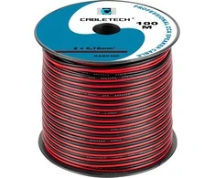 Cabletech kabelis CCA 2x0.75mm 1m - juoda raudona