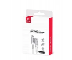 „Crong Armor Link“ – USB-C į „Lightning“ greito įkrovimo MFi laidas, 150 cm, baltos spalvos