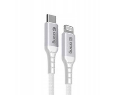 Crong Armor Link – USB-C su žaibo greito įkrovimo MFi laidu 150 cm (baltas)