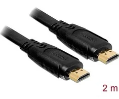 Delock Cable High Speed HDMI su Ethernet, HDMI A kištukas > HDMI A kištukas flac