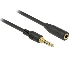Delock Kabelis Extension Cable Minijack M/F 3Pin 1m juoda