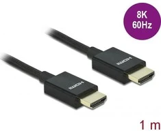 DELOCK HDMI koaksialinis M/M v2.1 kabelis 1m 8K 60Hz braiding juodas