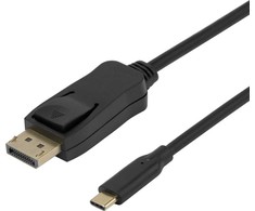 8K USB-C į DisplayPort dvikryptis kabelis DELTACO, 7680 x 4320 @ 30Hz, 1 m, juodas / USBC-DP-BI100 / 1902481