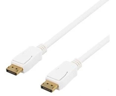 DELTACO „DisplayPort“ kabelis, 2m, 4K UHD, DP 1.2, baltas DP-1021D