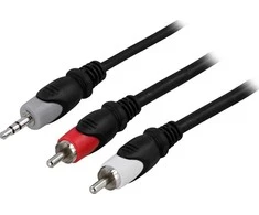Audio kabelis DELTACO 3.5mm - 2xRCA 1.0m / MM-139