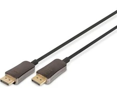 Assmann Electronic ASSMANN DisplayPort AOC Hibridinio pluošto prijungimo kabelis M/M 20m UHD 8K60Hz CE auksinis bl