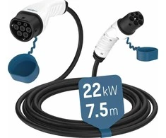 Ansmann 1900-0120 Type 2 automobilio įkrovimo laidas, 22kW, 7,5m