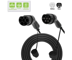 „EV Charge AUX1675T2 Premium EU CE“ universalus kabelis, 11 KW 16A, 2 tipo į 2 tipą, 7,5 m, juodas