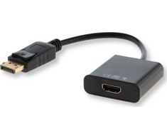HDMI laidas Savio CL-55B, DP/HDMI, 20 cm