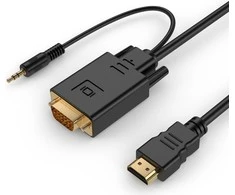 Kabelis Gembird HDMI - D-Sub (VGA) + Jack 3.5mm 3m juoda (A- HDMI- VGA- 03-10)
